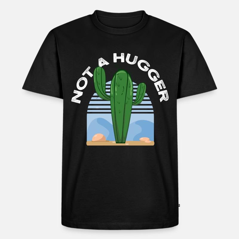 not a hugger - Männer Premium Bio T-Shirt - Schwarz
