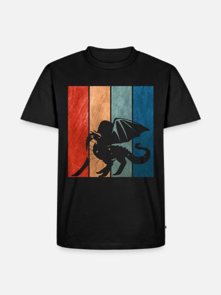 Kampfdrache -Drache - Männer Premium Bio T-Shirt - Schwarz