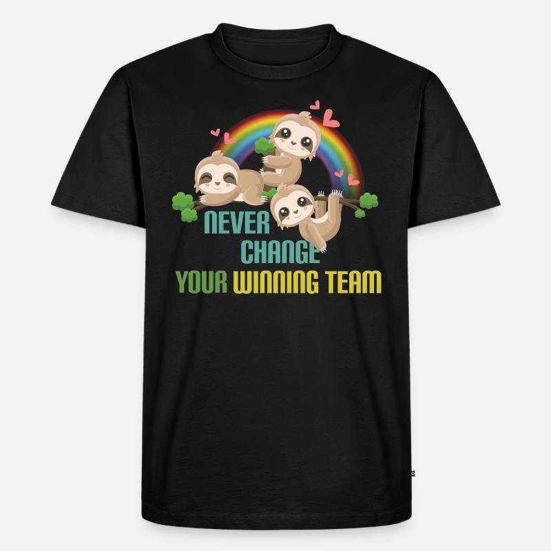 Faultier Team Shirt - Männer Premium Bio T-Shirt - Schwarz
