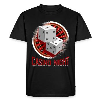 Soirée casino - Roulette - T-shirt Premium bio Homme - noir - Devant - Nico (187cm)