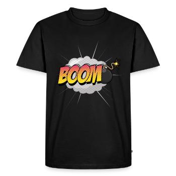 boom bomb - Men's Premium Organic T-Shirt - black - Front - Nico (187cm)