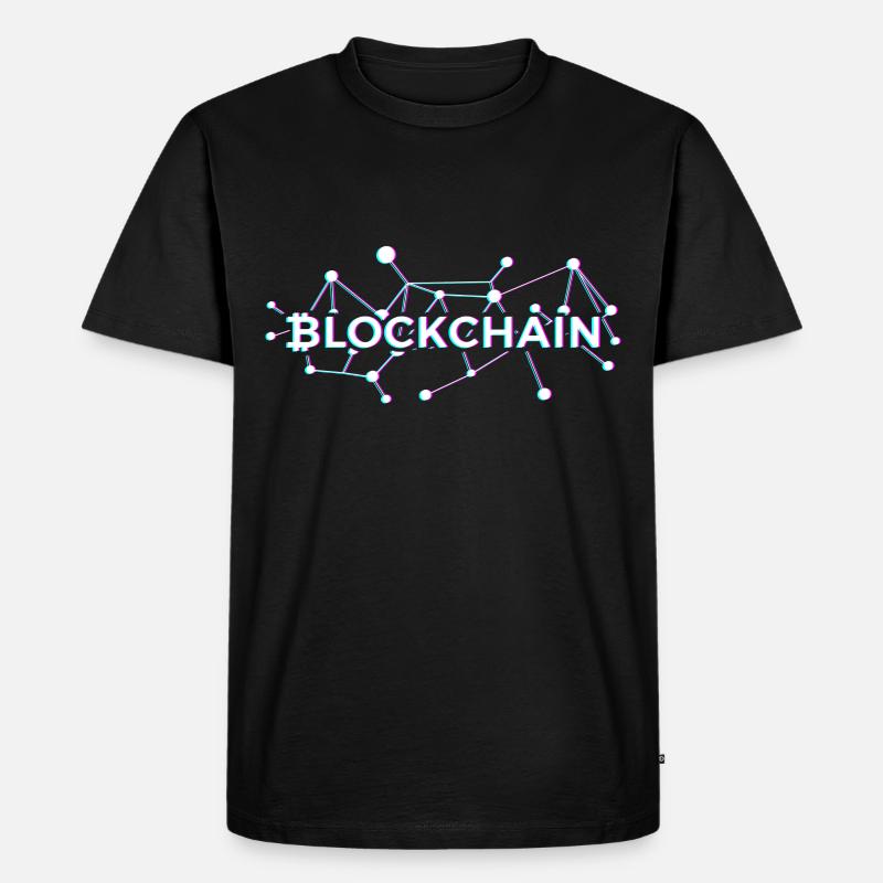 blockchain - Männer Premium Bio T-Shirt - Schwarz