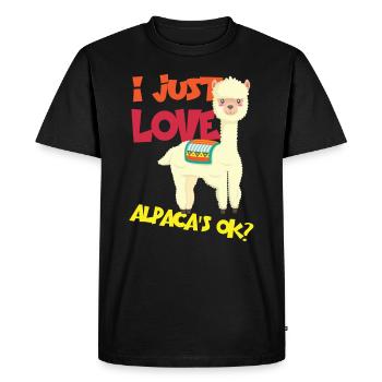 Alpaca Love Alpaca Alpaca - Men's Premium Organic T-Shirt - black - Front - Nico (187cm)