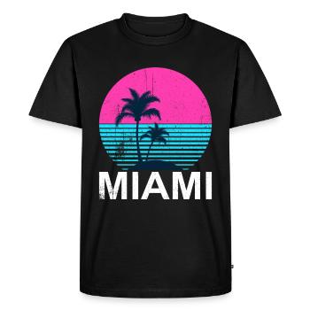 Miami Beach - T-shirt Premium bio Homme - noir - Devant - Nico (187cm)