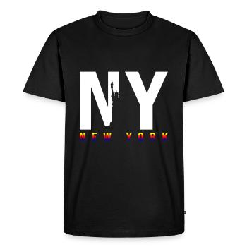 New York - Männer Premium Bio T-Shirt - Schwarz - Vorne - Nico (187cm)