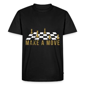 Echecs - faites un pas - T-shirt Premium bio Homme - noir - Devant - Nico (187cm)