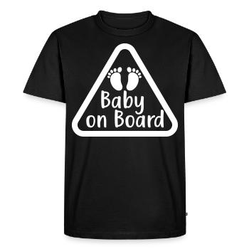 Bébé à bord Enceinte Maman maman - T-shirt Premium bio Homme - noir - Devant - Nico (187cm)