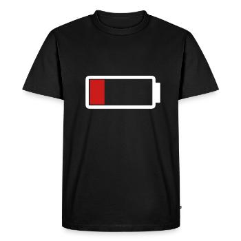 Batterie faible | pour hommes et femmes - T-shirt Premium bio Homme - noir - Devant - Nico (187cm)