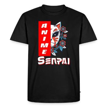 Anime senpai avec masque de renard japonais otaku - T-shirt Premium bio Homme - noir - Devant - Nico (187cm)
