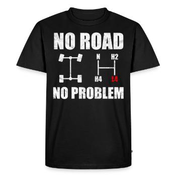 No Road No Problem Offroad Overland 4x4 terrain - Men's Premium Organic T-Shirt - black - Front - Nico (187cm)
