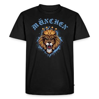 Football Lion de Munich - T-shirt Premium bio Homme - noir - Devant - Nico (187cm)