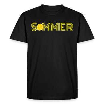 Été au citron vert / citron - T-shirt Premium bio Homme - noir - Devant - Nico (187cm)