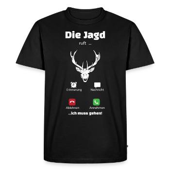 Jagd ruft Geschenk Jäger - Männer Premium Bio T-Shirt - Schwarz - Vorne - Nico (187cm)