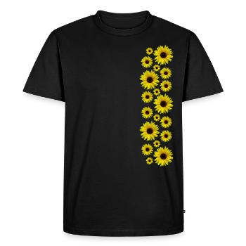 Tournesol, Fleurs, Fleurs, Floral - T-shirt Premium bio Homme - noir - Devant - Nico (187cm)