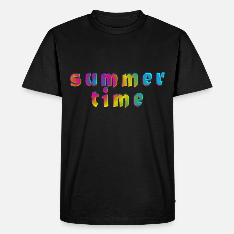 Sommerzeit - summer time - Männer Premium Bio T-Shirt - Schwarz