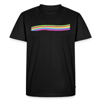 Rainbow colors wave decoration gift your text - Men's Premium Organic T-Shirt - black - Front - Nico (187cm)