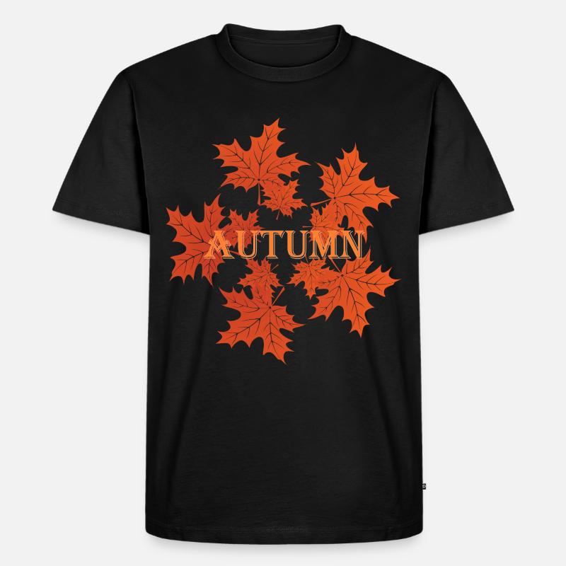 Herbst Monat, Herbstblätter - Männer Premium Bio T-Shirt - Schwarz