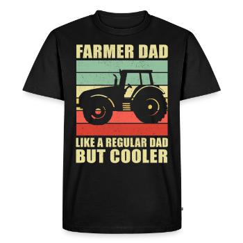 Farmer farmer fathers day dad father - Men's Premium Organic T-Shirt - black - Front - Nico (187cm)