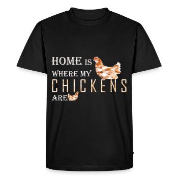 Fermier, volaille élevant des poulets - T-shirt Premium bio Homme - noir - Devant - Nico (187cm)