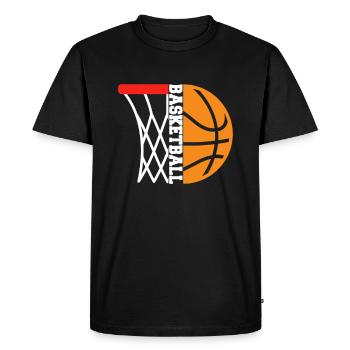 Basket- sport panier-cadeau basket - T-shirt Premium bio Homme - noir - Devant - Nico (187cm)