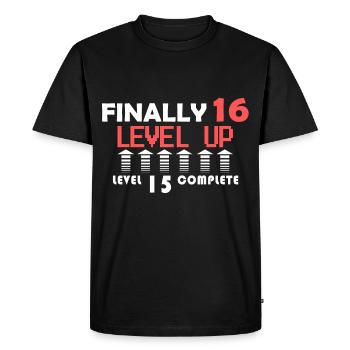16e anniversaire, anniversaire du joueur, 16e du joueur - T-shirt Premium bio Homme - noir - Devant - Nico (187cm)