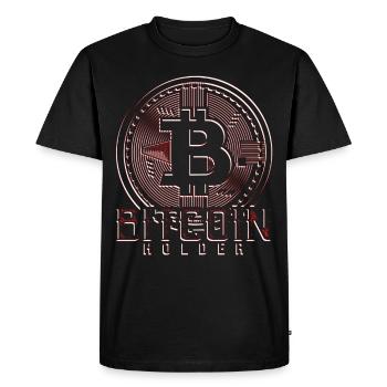 Bitcoin Holder, Bitcoin saying, online currency - Men's Premium Organic T-Shirt - black - Front - Nico (187cm)