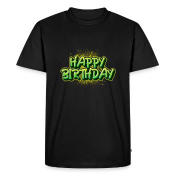 Happy Birthday Graffiti Lettering - Men's Premium Organic T-Shirt - black - Front - Nico (187cm)