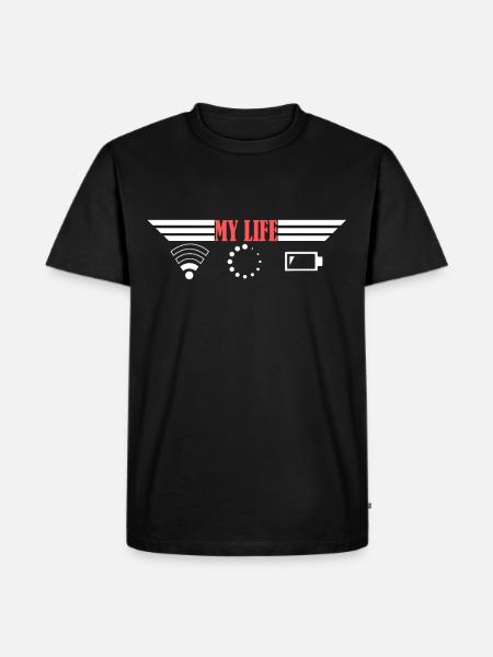 Wlan Smartphone Akku - Männer Premium Bio T-Shirt - Schwarz