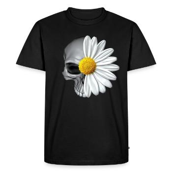 crâne de marguerite - T-shirt Premium bio Homme - noir - Devant - Nico (187cm)