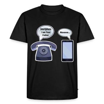 Téléphone et smartphone - T-shirt Premium bio Homme - noir - Devant - Nico (187cm)