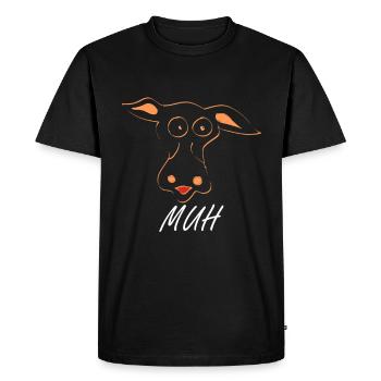 The cow the Muht Muh cows - Men's Premium Organic T-Shirt - black - Front - Nico (187cm)