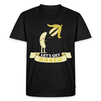 funny bananas saying banana peel naked - Men's Premium Organic T-Shirt - black - Front - Nico (187cm)