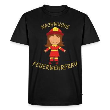 young firefighter extinguishing youth fire brigade - Men's Premium Organic T-Shirt - black - Front - Nico (187cm)
