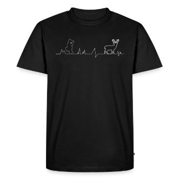 Photographe EKG Cerf Photographier - T-shirt Premium bio Homme - noir - Devant - Nico (187cm)