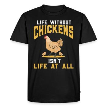 Poulets poules Amateurs de poulets - T-shirt Premium bio Homme - noir - Devant - Nico (187cm)