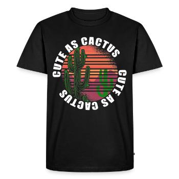 sweet as cactus cactus flower Cactus saying - Men's Premium Organic T-Shirt - black - Front - Nico (187cm)