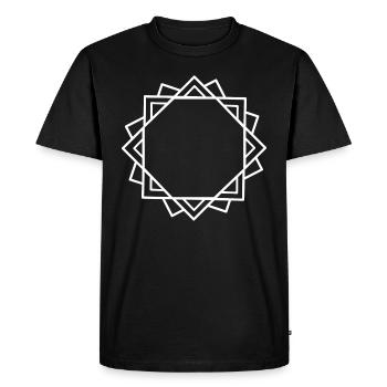 Carrés motifs de fleurs traits ligne de décoration - T-shirt Premium bio Homme - noir - Devant - Nico (187cm)