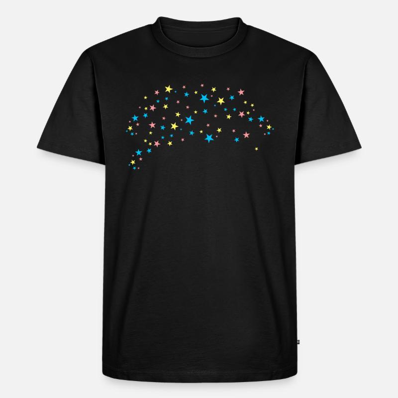 Bunte Sterne Sternenhimmel Deko Geschenk - Männer Premium Bio T-Shirt - Schwarz