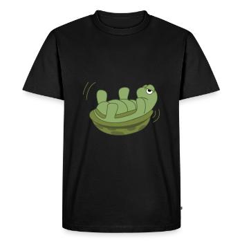 Tortue sur le char - T-shirt Premium bio Homme - noir - Devant - Nico (187cm)