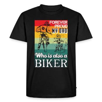 Biker Dad with Child on Motor Cross - Biker Dad - Men's Premium Organic T-Shirt - black - Front - Nico (187cm)