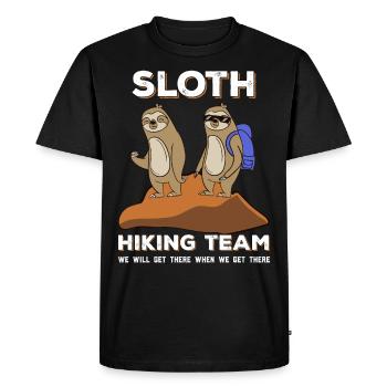 Sloth hiking day - funny hiking saying - Men's Premium Organic T-Shirt - black - Front - Nico (187cm)