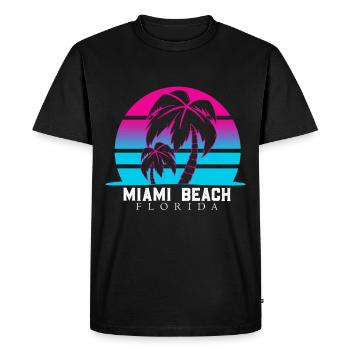 Miami Beach Floride - Vacances en Amérique du Nord - T-shirt Premium bio Homme - noir - Devant - Nico (187cm)