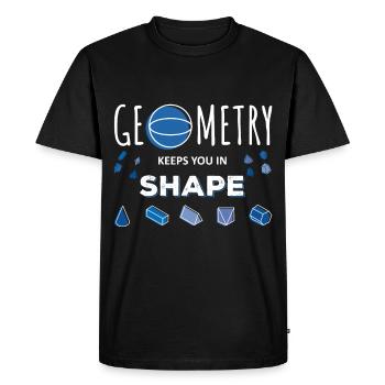 Geometry keeps you fit - Mathematics Saying Nerd - Men's Premium Organic T-Shirt - black - Front - Nico (187cm)