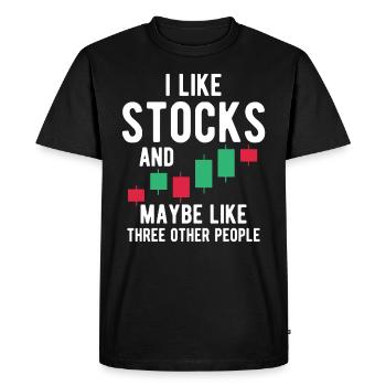 Bourse - T-shirt Premium bio Homme - noir - Devant - Nico (187cm)