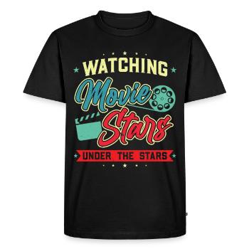 Kino Filmstars und Sternenhimmel - Open Air Kino - Männer Premium Bio T-Shirt - Schwarz - Vorne - Nico (187cm)