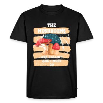 Mushroom Autumn Collector Mushroom Season - Men's Premium Organic T-Shirt - black - Front - Nico (187cm)