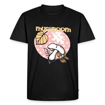 Mushroom Autumn - Men's Premium Organic T-Shirt - black - Front - Nico (187cm)