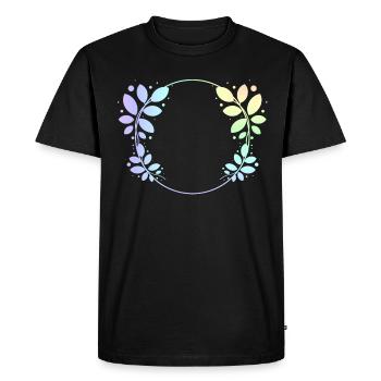Cadre rond coloré feuilles couronnes - T-shirt Premium bio Homme - noir - Devant - Nico (187cm)