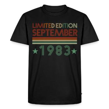 38th birthday September 1983 gift idea - Men's Premium Organic T-Shirt - black - Front - Nico (187cm)
