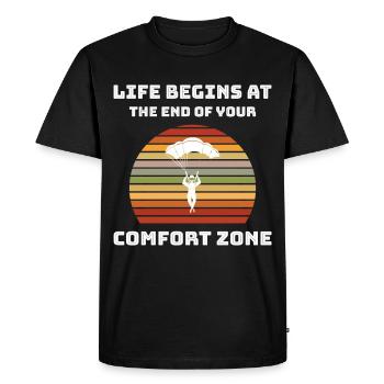 Parachute parachute parachutage humour - T-shirt Premium bio Homme - noir - Devant - Nico (187cm)